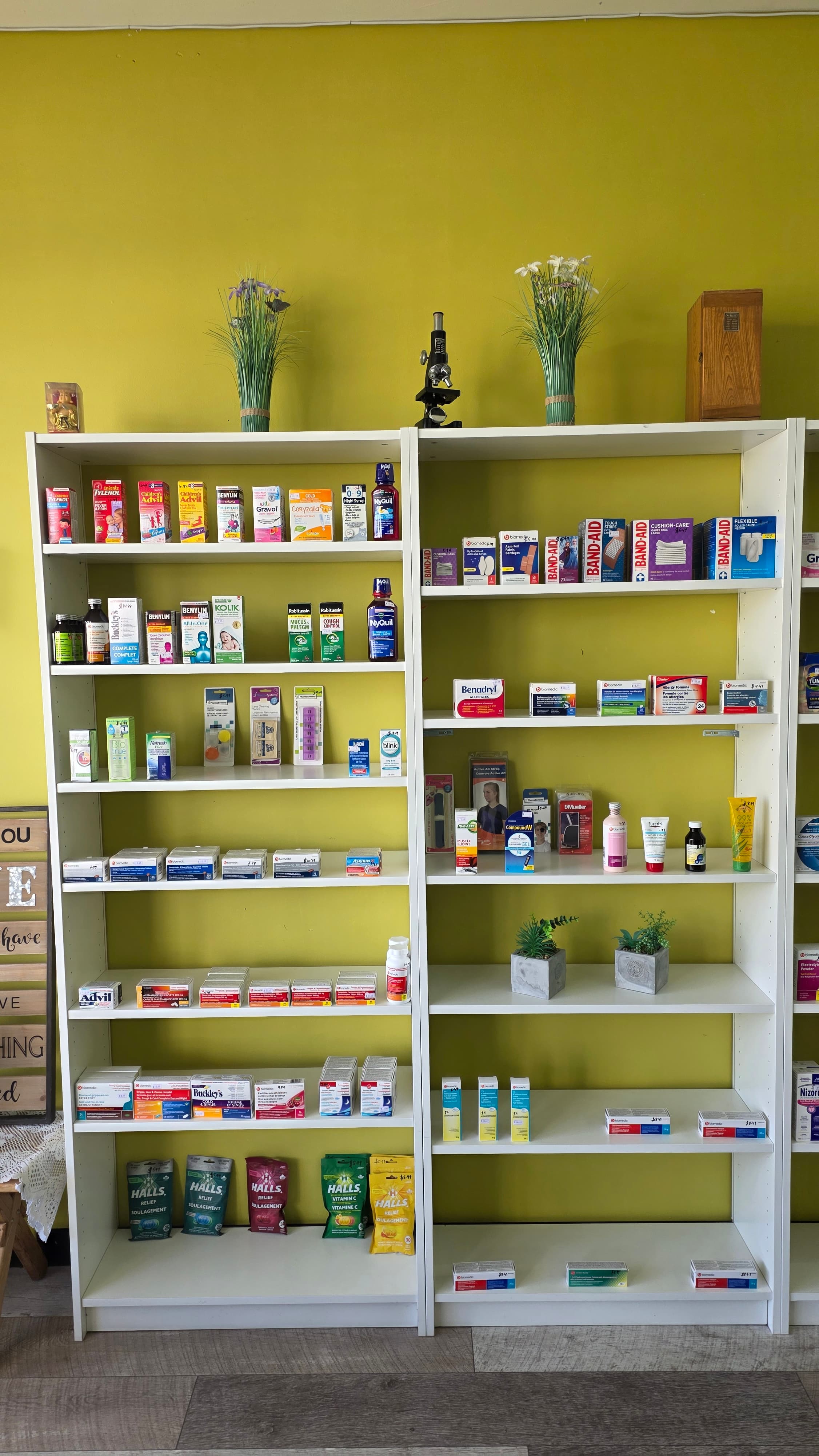 Vitamins and over-the-counter products on the shop floor