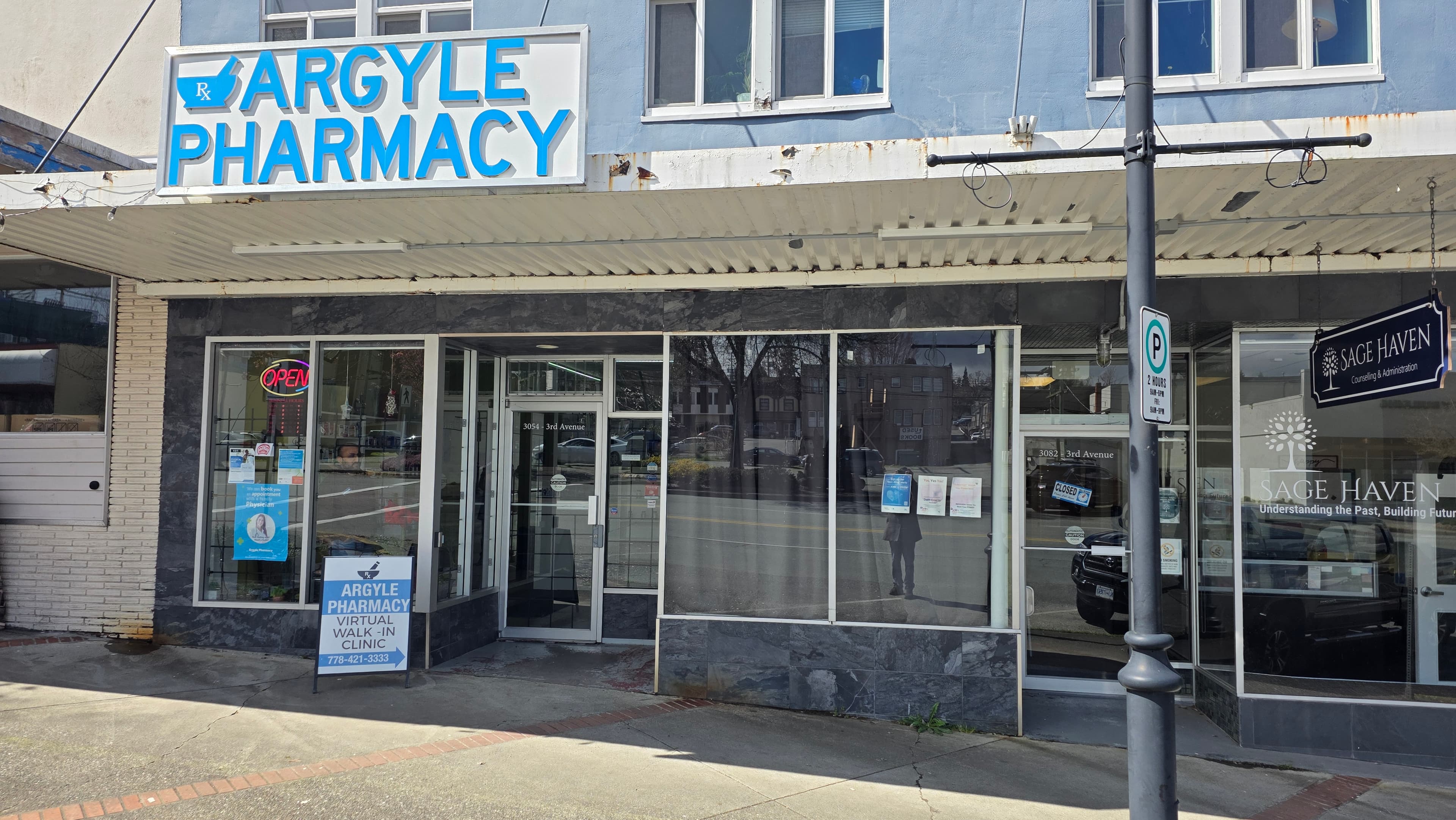 Argyle Pharmacy storefront on 3054 3rd Avenue
