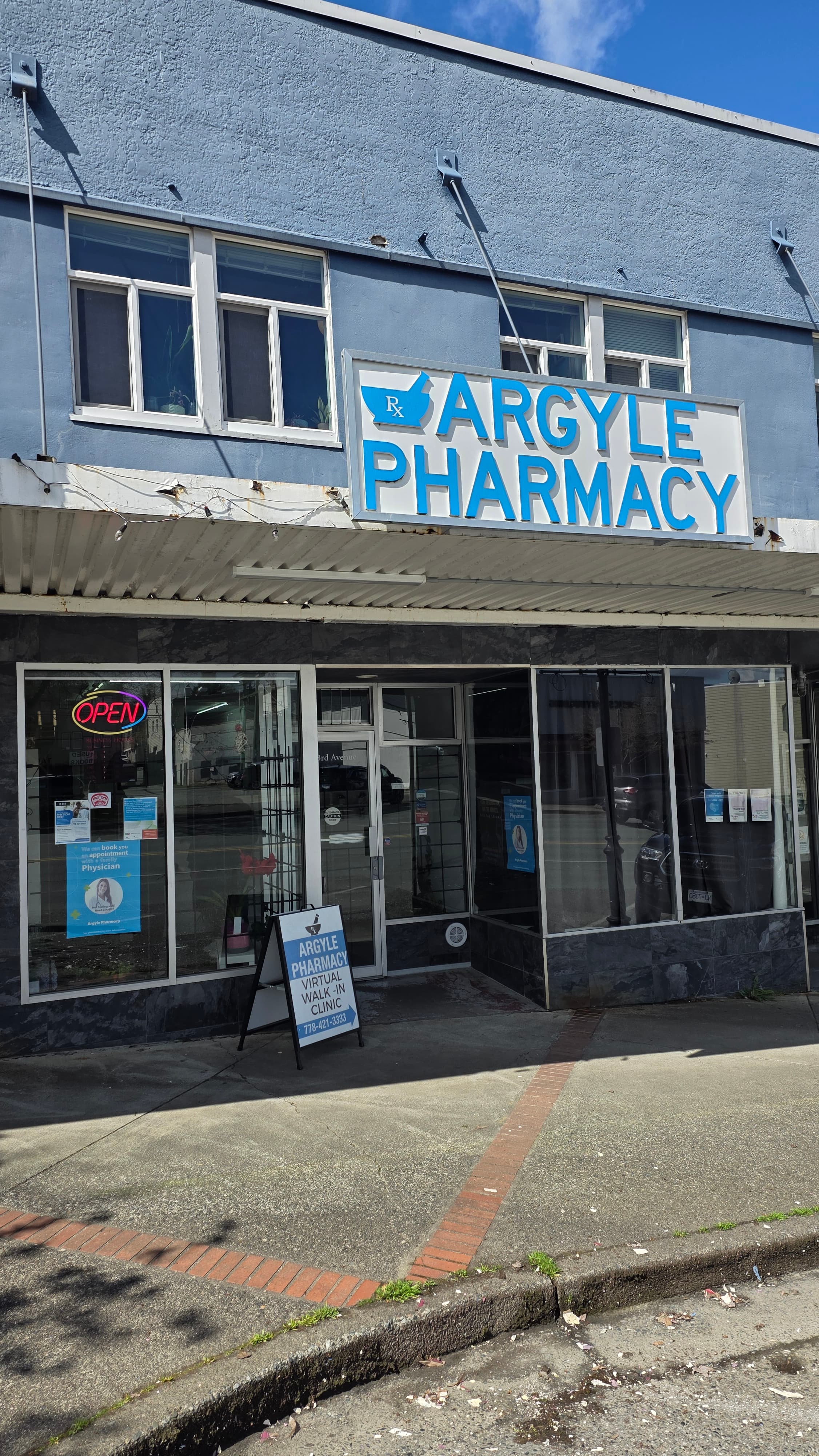 Argyle Pharmacy storefront from the street